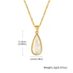 Κολιέ Λεπτή Αλυσίδα Διαμαντάκι Teardrop - Χρυσό - Image 2