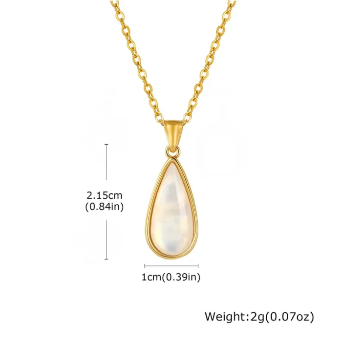 Κολιέ Λεπτή Αλυσίδα Διαμαντάκι Teardrop - Χρυσό - Image 2