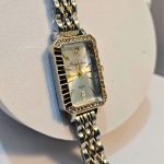 Ρολόι Μπρασελέ Elor με Στρας Λευκό - Δίχρωμο