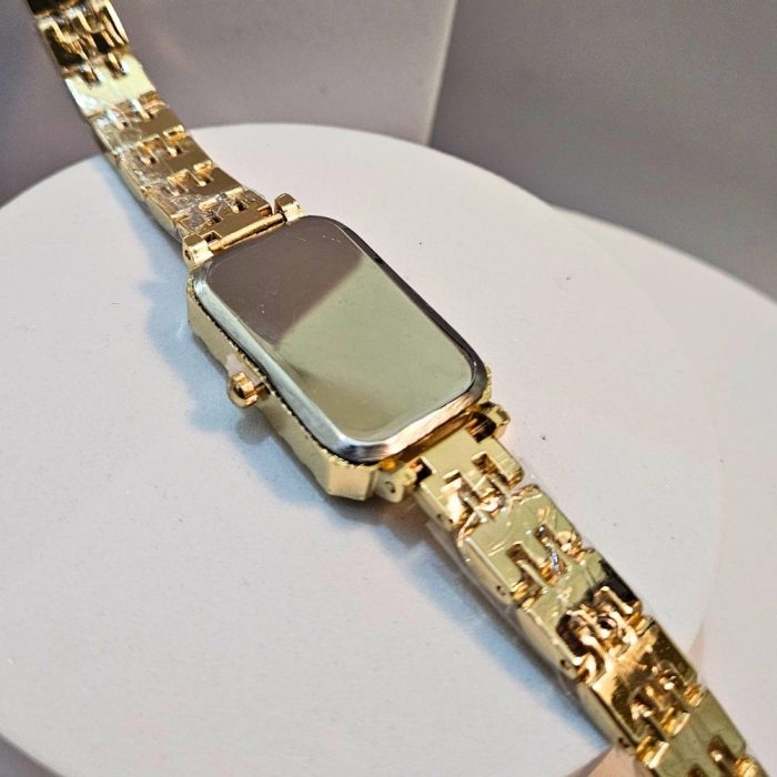 Ρολόι Μπρασελέ Elor με Στρας Μπεζ- Χρυσό - Image 2