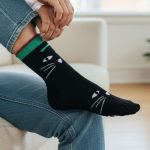 Κάλτσες Unisex Ψηλές με Σχέδιο Cat Face