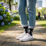 Κάλτσες Unisex Ψηλές Big Leopard Spots - Μαύρο - Image 3