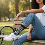 Κάλτσες Unisex Ψηλές Ζεβρέ - Ασπρόμαυρο