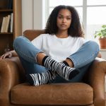 Κάλτσες Unisex Ψηλές Ζεβρέ - Ασπρόμαυρο - Image 2