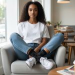 Κάλτσες Unisex Ψηλές Leopard Spots -Μαύρο - Image 2