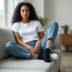 Κάλτσες Unisex Ψηλές Half Ζεβρέ - Μαύρο