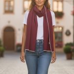 Γυναικεία Πασμίνα Μακριά Χνουδωτή - Μπορντό - Image 2