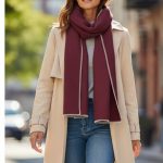 Γυναικεία Πασμίνα Μακριά Χνουδωτή - Μπορντό