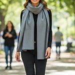 Γυναικεία Πασμίνα Μακριά Χνουδωτή - Γκρι