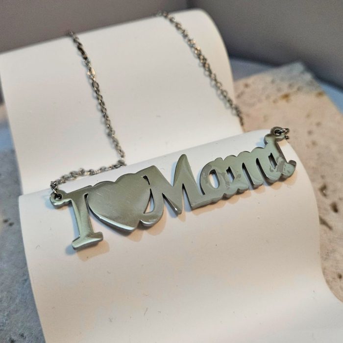 Κολιέ Λεπτή Αλυσίδα Mama Love - Ασημί - Image 2