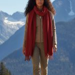 Γυναικεία Πασμίνα με Πλεξούδες στο Τελείωμα - Μπορντό