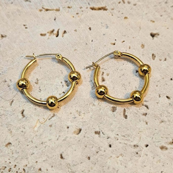 Σκουλαρίκια Κρίκοι Orbelle - Χρυσό - Image 2