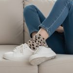 Κάλτσες Unisex Ψηλές Λεοπάρ - Μπεζ