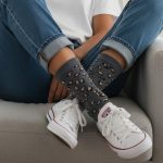 Κάλτσες Unisex Ψηλές Λεοπάρ - Γκρι - Image 2