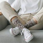 Κάλτσες Unisex Ψηλές Leopard Spots -Μπεζ