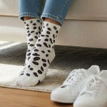 Κάλτσες Unisex Ψηλές Λεοπάρ - Λευκό