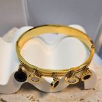 Βραχιόλι Σταθερό Τριπλό με Κρεμαστούς Δίσκους – Χρυσό