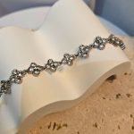 Βραχιόλι Αλυσίδα με Σταυρουδάκια και Στρας - Ασημί