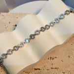 Βραχιόλι Αλυσίδα με Στρόγγυλα Πετράδια - Ασημί