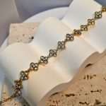 Βραχιόλι Αλυσίδα με Σταυρουδάκια και Στρας - Χρυσό