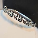 Βραχιόλι Χειροπέδα με Pattern Αλυσίδα - Ασημί