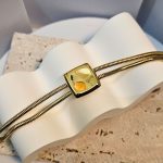 Βραχιόλι Διπλή Αλυσίδα με Τετράγωνη Λεπτομέρεια - Χρυσό