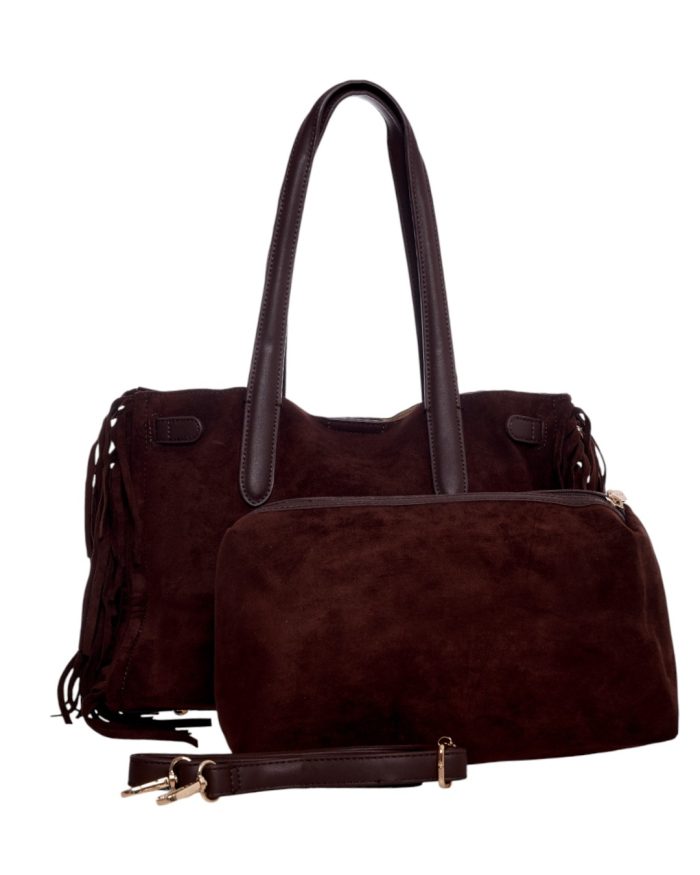 Τσάντα  ώμου WUS-18498 - Καφέ - Image 3