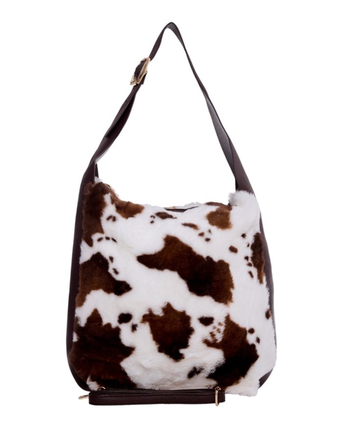 Γούνινη τσάντα ώμου XY-2515 - Ασπρο - Image 3