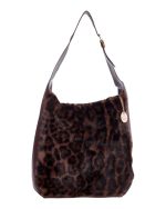 Γούνινη τσάντα ώμου XY-2515 - Σκούρο Καφέ