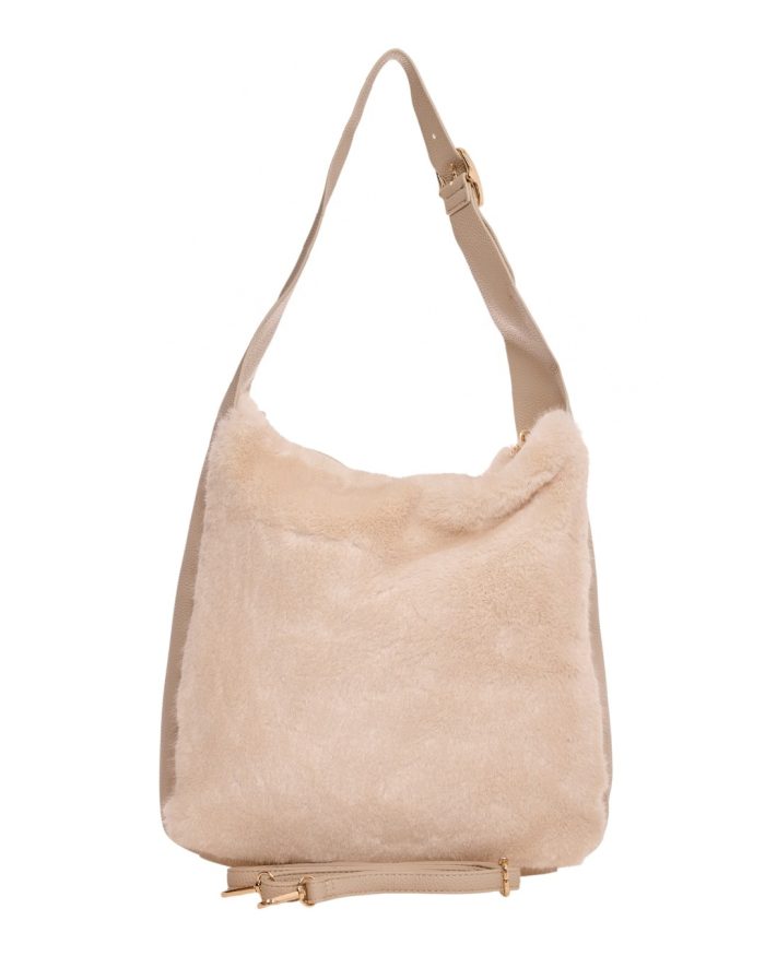 Γούνινη τσάντα ώμου XY-2515 - Μπέζ - Image 3