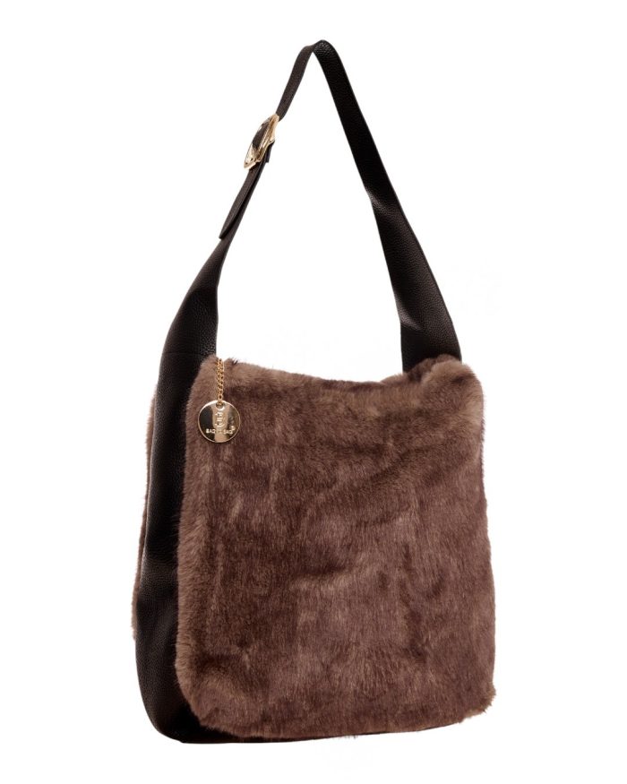 Γούνινη τσάντα ώμου XY-2515 - Χακί - Image 2
