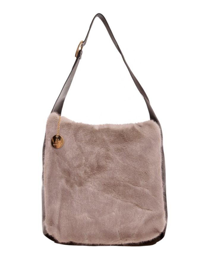 Γούνινη τσάντα ώμου XY-2515 - Γκρι - Image 2