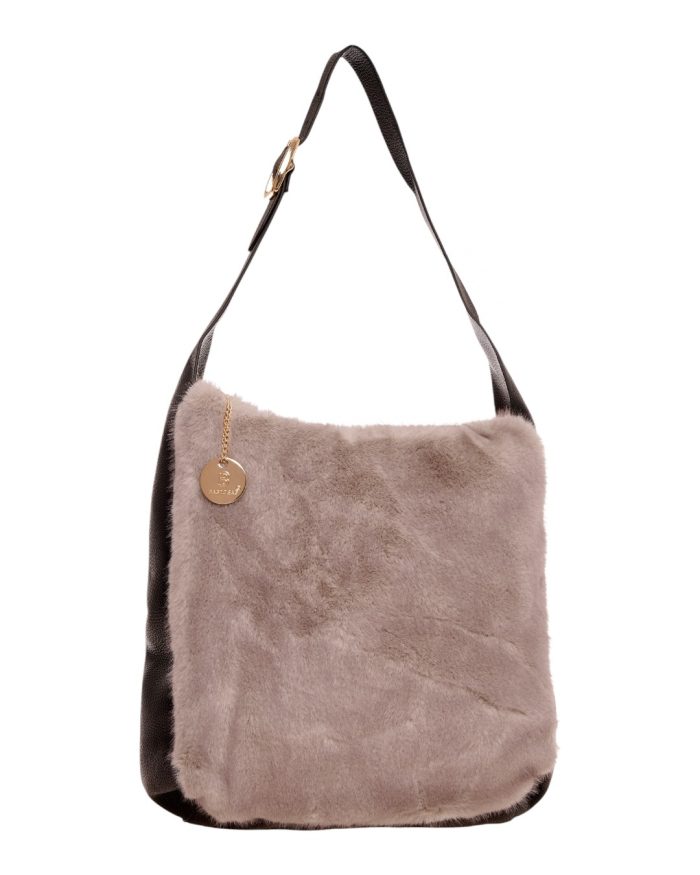 Γούνινη τσάντα ώμου XY-2515 - Γκρι - Image 3