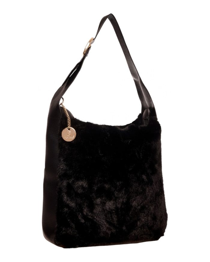 Γούνινη τσάντα ώμου XY-2515 - Μαύρο - Image 2