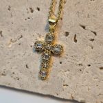 Κολιέ Σταυρός με Ζιργκόν - Χρυσό