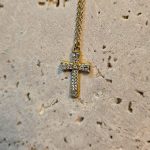 Κολιέ Σταυρός Miriam με Στρας - Χρυσό