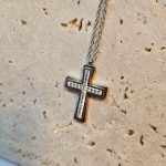 Κολιέ Σταυρός Cornelia με Στρας - Ασημί