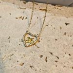 Κολιέ Γούρι 2026 Καρδιά με Στρας - Χρυσό