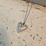 Κολιέ Γούρι 2026 Pointy Heart με Στρας - Ασημί