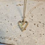 Κολιέ Γούρι 2026 Pointy Heart με Στρας - Χρυσό