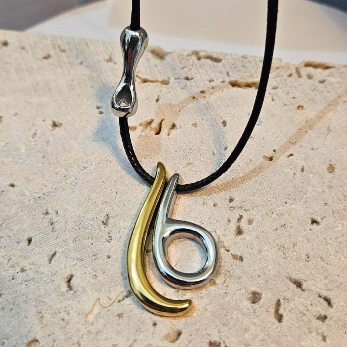 Κολιέ Luck με Κορδόνι και Κομποκρύπτη - Δίχρωμο - Δίχρωμο - Image 2