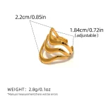 Δαχτυλίδι Ρυθμιζόμενο Fluid Stripes - Χρυσό - Image 2