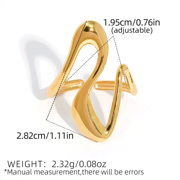 Δαχτυλίδι Ρυθμιζόμενο Pulse - Χρυσό - Image 3