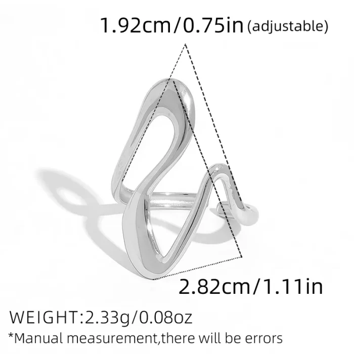 Δαχτυλίδι Ρυθμιζόμενο Pulse - Ασημί - Image 3