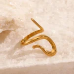 Δαχτυλίδι Ρυθμιζόμενο Swirl Snake - Χρυσό