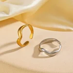 Δαχτυλίδι Ρυθμιζόμενο Curve - Χρυσό - Image 4