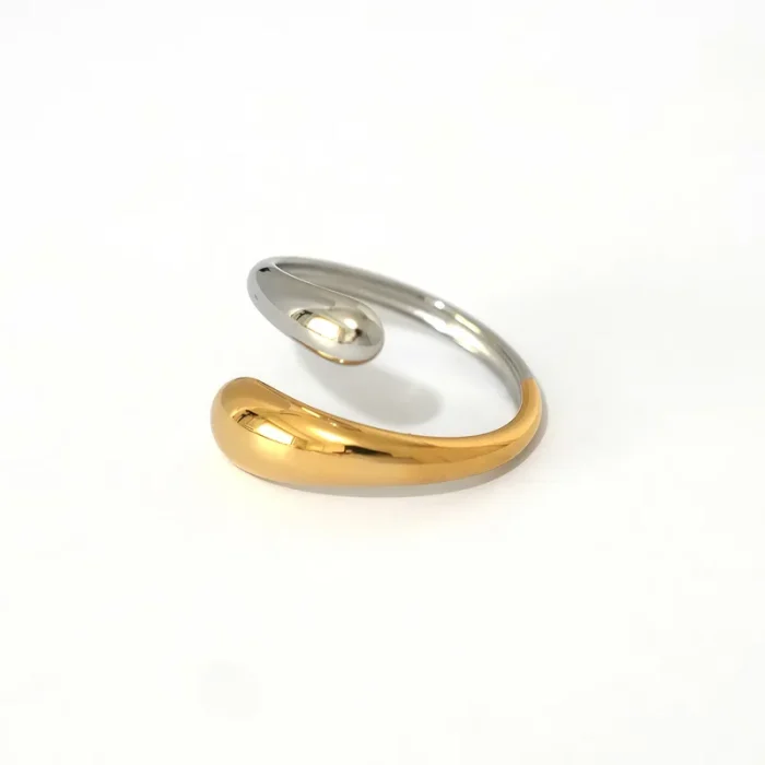 Δαχτυλίδι Ρυθμιζόμενο Flow - Δίχρωμο - Image 3
