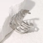 Δαχτυλίδι Ρυθμιζόμενο Melt - Ασημί - Image 2