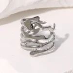 Δαχτυλίδι Ρυθμιζόμενο Melt - Ασημί