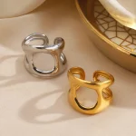 Δαχτυλίδι Ρυθμιζόμενο Round Hole - Ασημί - Image 2